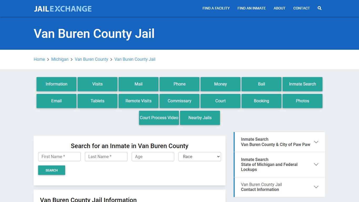 Van Buren County Jail Roster Lookup, MI, Inmate Search