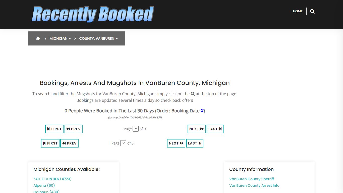 Bookings, Arrests and Mugshots in VanBuren County, Michigan